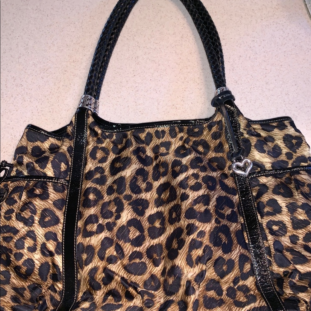 Brighton leopard print fabric tote